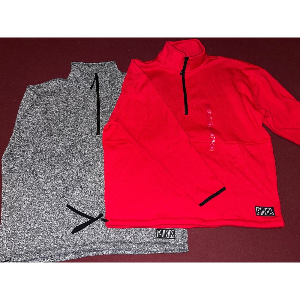 Victoria's Secret PINK Size Large half zip pulled‎ over (2)